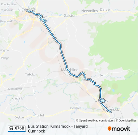 X76B Bus Line Map