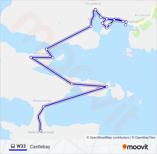 W33 Bus Line Map