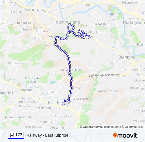 Bus 172 Route Map 172 Route: Schedules, Stops & Maps - East Kilbride (Updated)