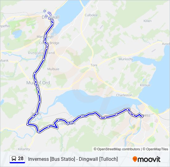 28 bus Line Map