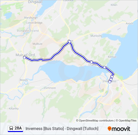 28A bus Line Map