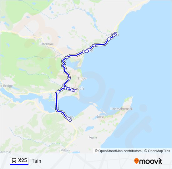 X25 bus Line Map