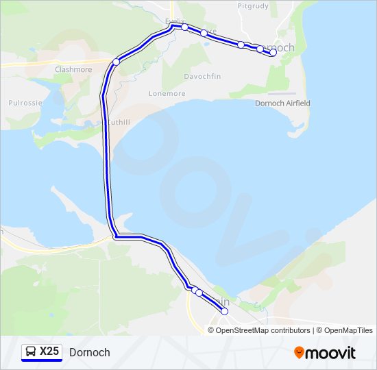 X25 bus Line Map