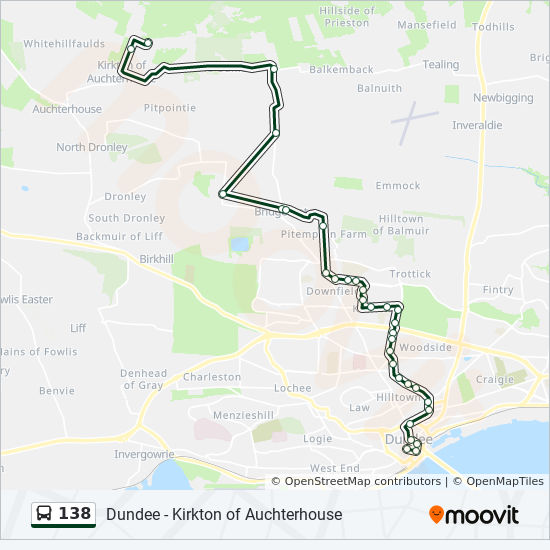 Bus 138 Route Map 138 Route: Schedules, Stops & Maps - Dundee City Centre (Updated)