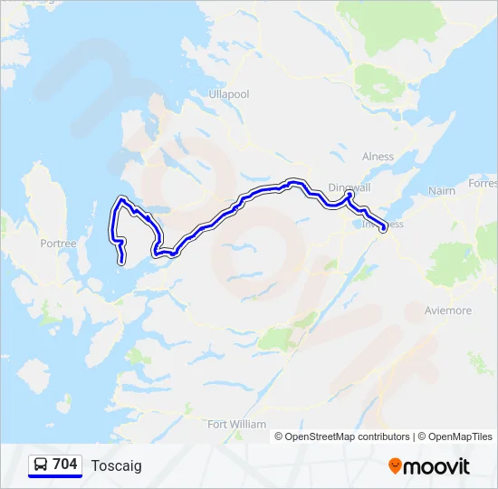 704 Bus Line Map