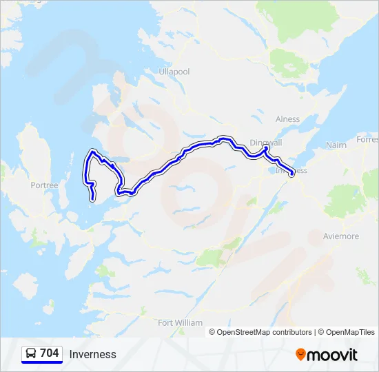 704 Bus Line Map