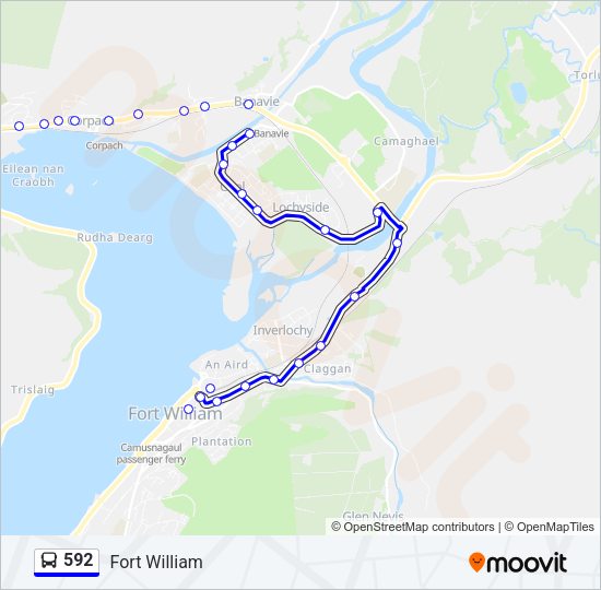 592 Bus Line Map