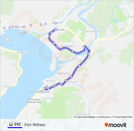 592 Bus Line Map