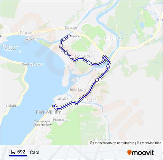 592 Bus Line Map