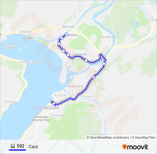 592 Bus Line Map