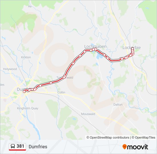 381 Bus Line Map