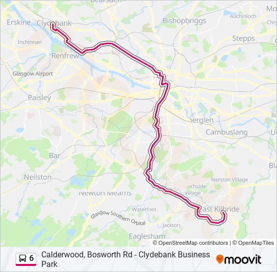 6 Route: Schedules, Stops & Maps - East Kilbride (Updated)