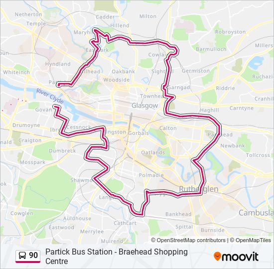 90 Route: Schedules, Stops & Maps - Partick (Updated)