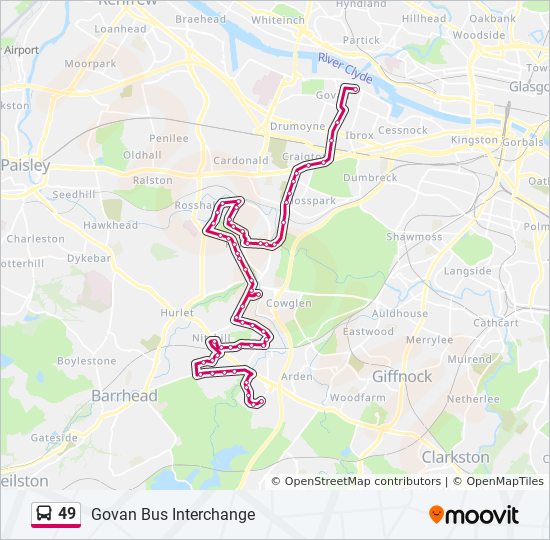 Bus 49 Route Map 49 Route: Schedules, Stops & Maps - Govan Bus Interchange (Updated)