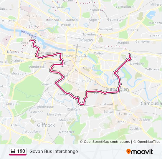 Bus 190 Route Map 190 Route: Schedules, Stops & Maps - Govan Bus Interchange (Updated)