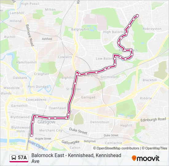 57A Bus Line Map