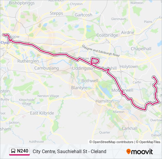 N240 bus Line Map