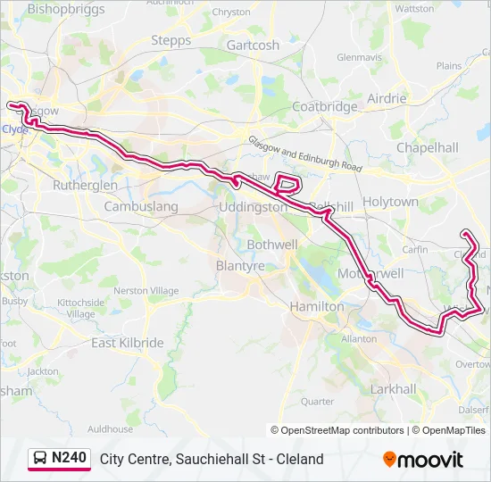 N240 Bus Line Map