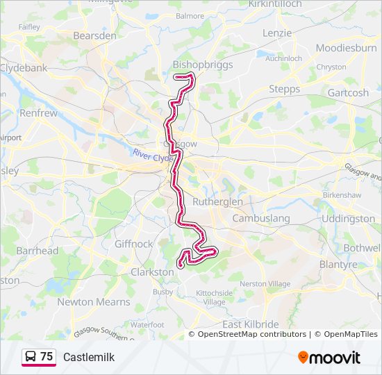 Bus 75 Route Map 75 Route: Schedules, Stops & Maps - Castlemilk (Updated)