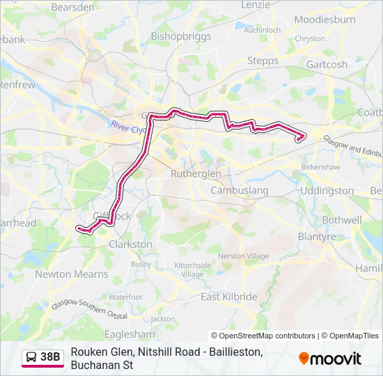 38B Bus Line Map