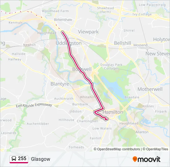 255 Bus Line Map