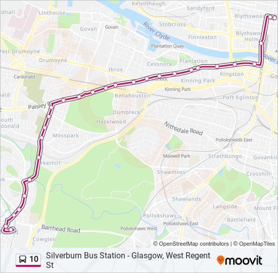 Bus 10 Route Map 10 Route: Schedules, Stops & Maps - Glasgow (Updated)