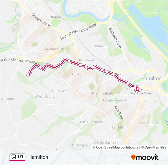 U1 Bus Line Map