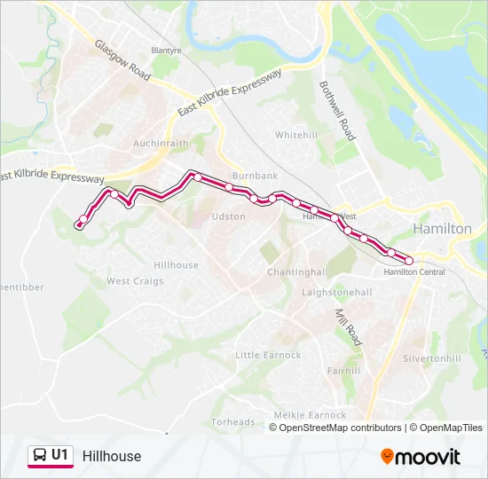 U1 Bus Line Map