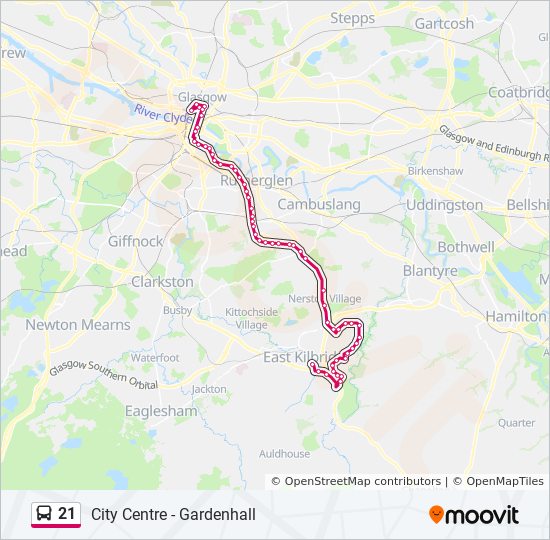 Bus 21 Route Map 21 Route: Schedules, Stops & Maps - East Kilbride (Updated)