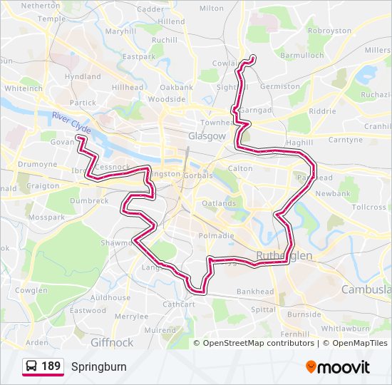 Bus 189 Route Map 189 Route: Schedules, Stops & Maps - Springburn (Updated)