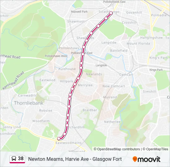 38 Bus Line Map