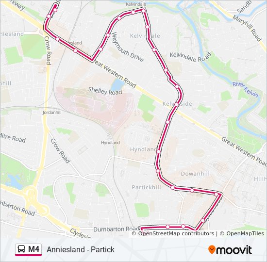 M4 Bus Route Map M4 Route: Schedules, Stops & Maps - Anniesland (Updated)