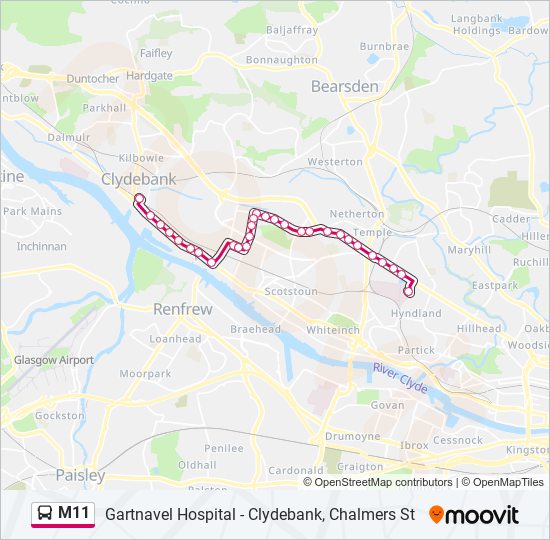 M11 bus Line Map