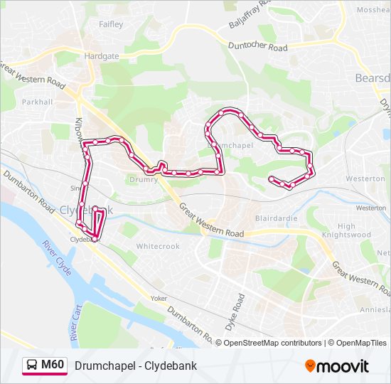 M60 bus Line Map