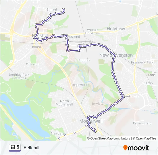 5 Bus Line Map