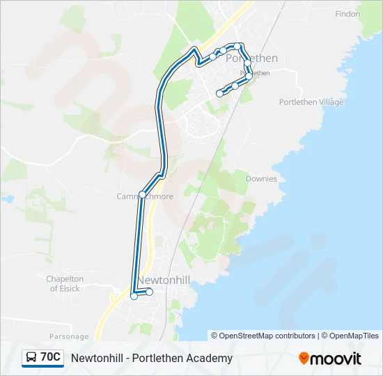 70C Bus Line Map