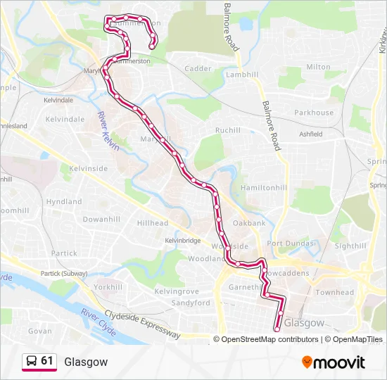61 Route - Sandyhills, Balbeggie St - Summerston: Schedules, Stops ...