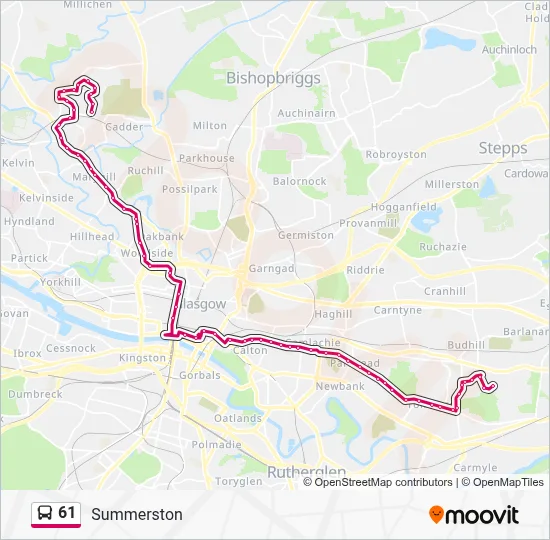 61 Route: Timetables, Stops & Maps - Summerston (Updated)