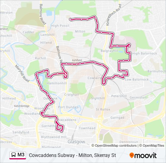 M3 bus Line Map