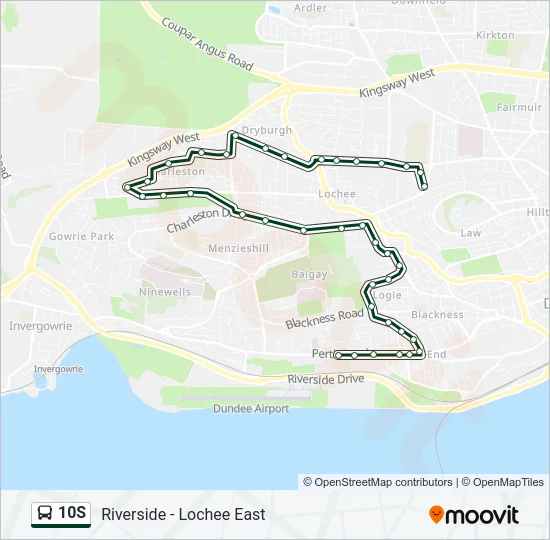10S Bus Line Map