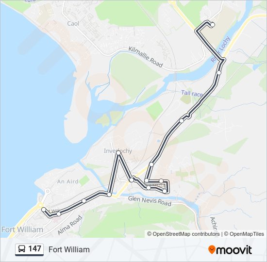 147 bus Line Map