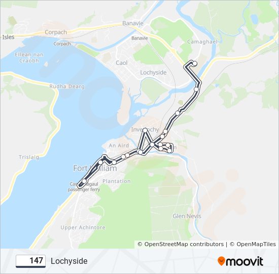 147 bus Line Map