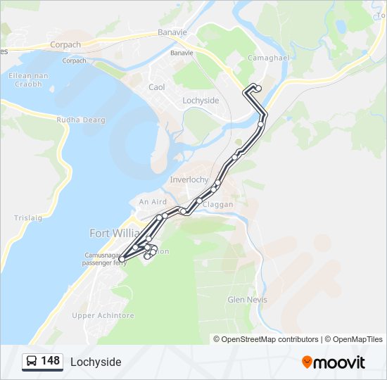 148 bus Line Map