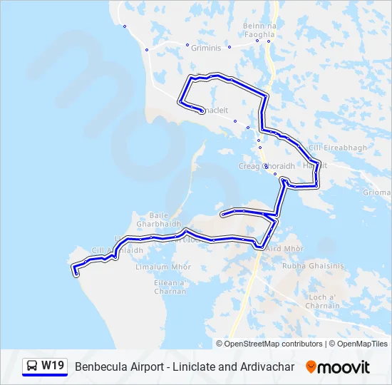 W19 Bus Line Map