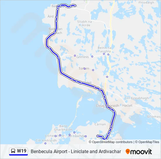 W19 Bus Line Map