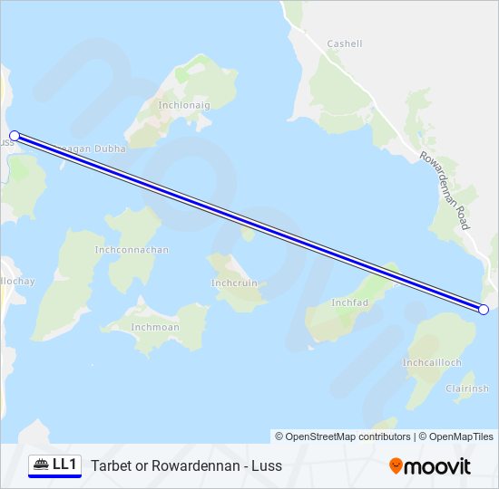 LL1 ferry Line Map