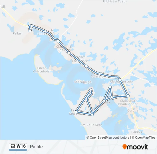 W16 Bus Line Map