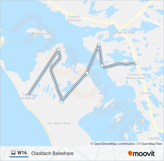 W16 Bus Line Map