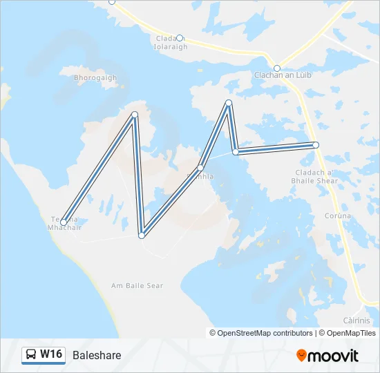 W16 Bus Line Map