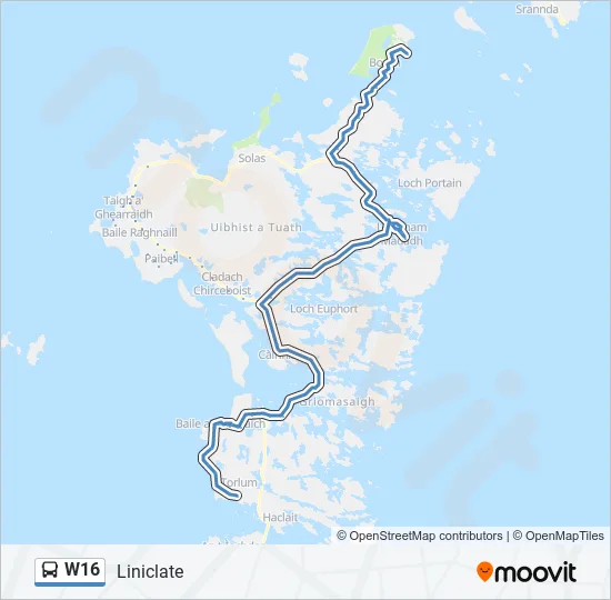 W16 Bus Line Map